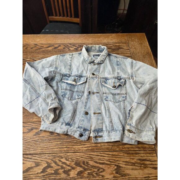 Vintage Get Used Elie jean jacket oversized sz Small - Picture 1 of 5